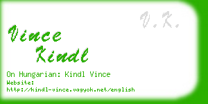 vince kindl business card